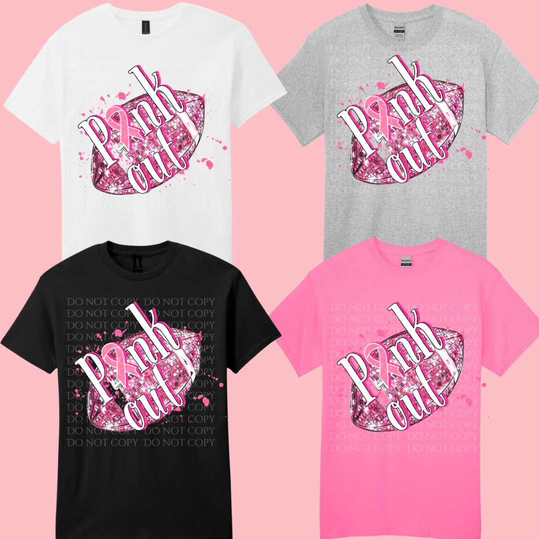 Glitter Football Pink Out
